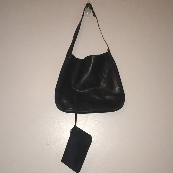 Gucci Vintage Black Leather Bag with altered strap Silver HorseBit Zip T… - Picture 2 of 14